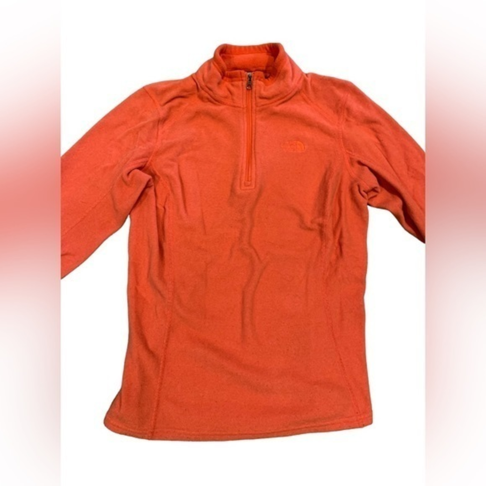 The North Face Women's 1/4 Zip Fleece Pullover‎ Jacket Orange Size Medium